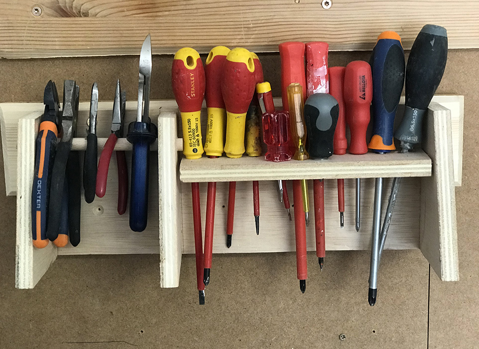 Panel de organización de herramientas