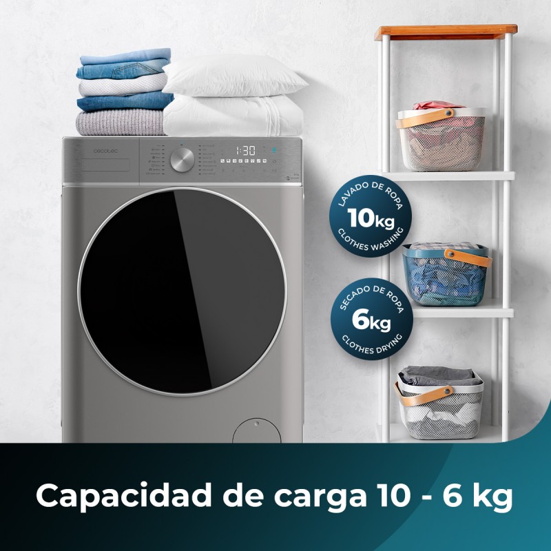 Cecotec lavadora secadora 10 6kg carga frontal bolero wash dry