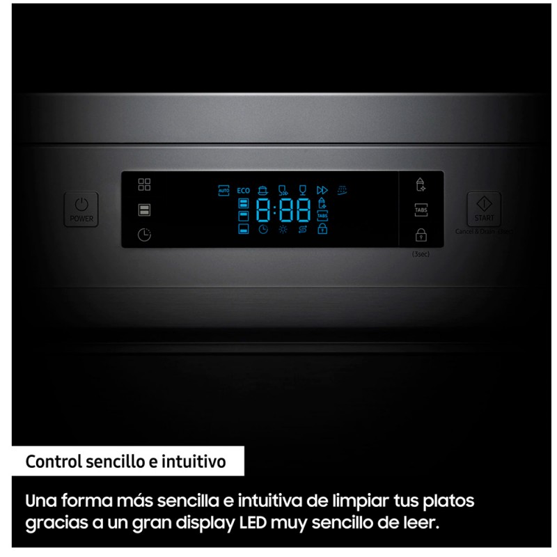 Lavavajillas Samsung, INOX, clasificación (NEL) E, 60 cm, 14 servicios, 3ª  bandeja, DW60M6050FS/EC