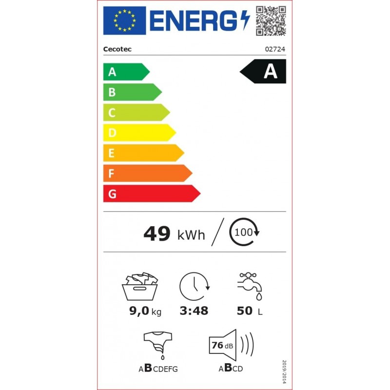 Cecotec Bolero DressCode 940 BI Inverter A Lavadora Integrable de