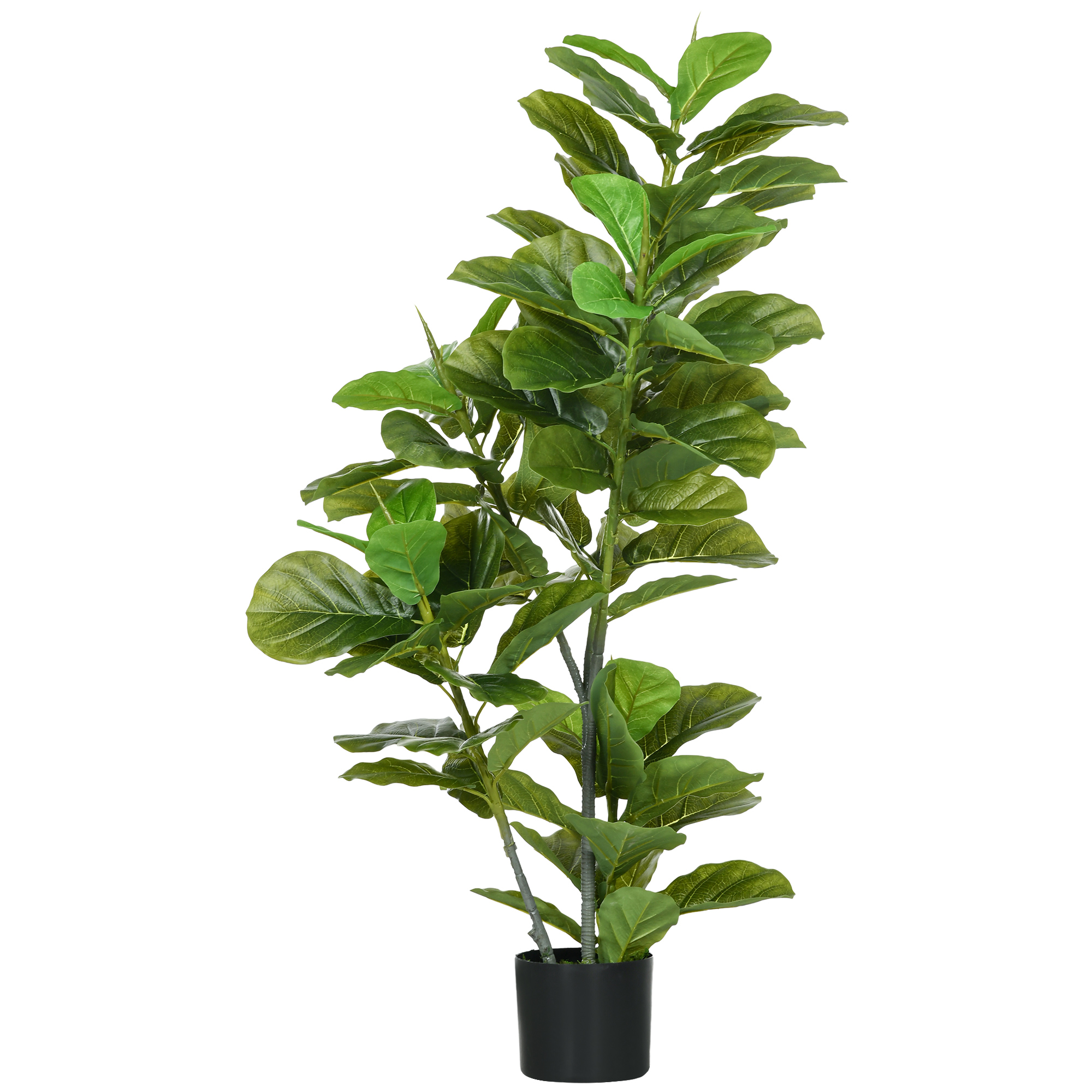 Planta Ficus Artificial HOMCOM PEVA, Metal Verde 15x15x110 cm 830-804V00GN