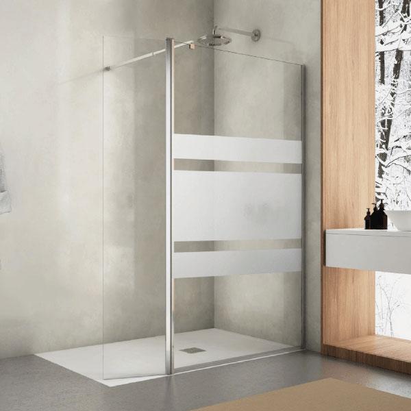 Mampara de ducha con un fijo y una puerta abatible RH1416 - Mamparas de  ducha a medida