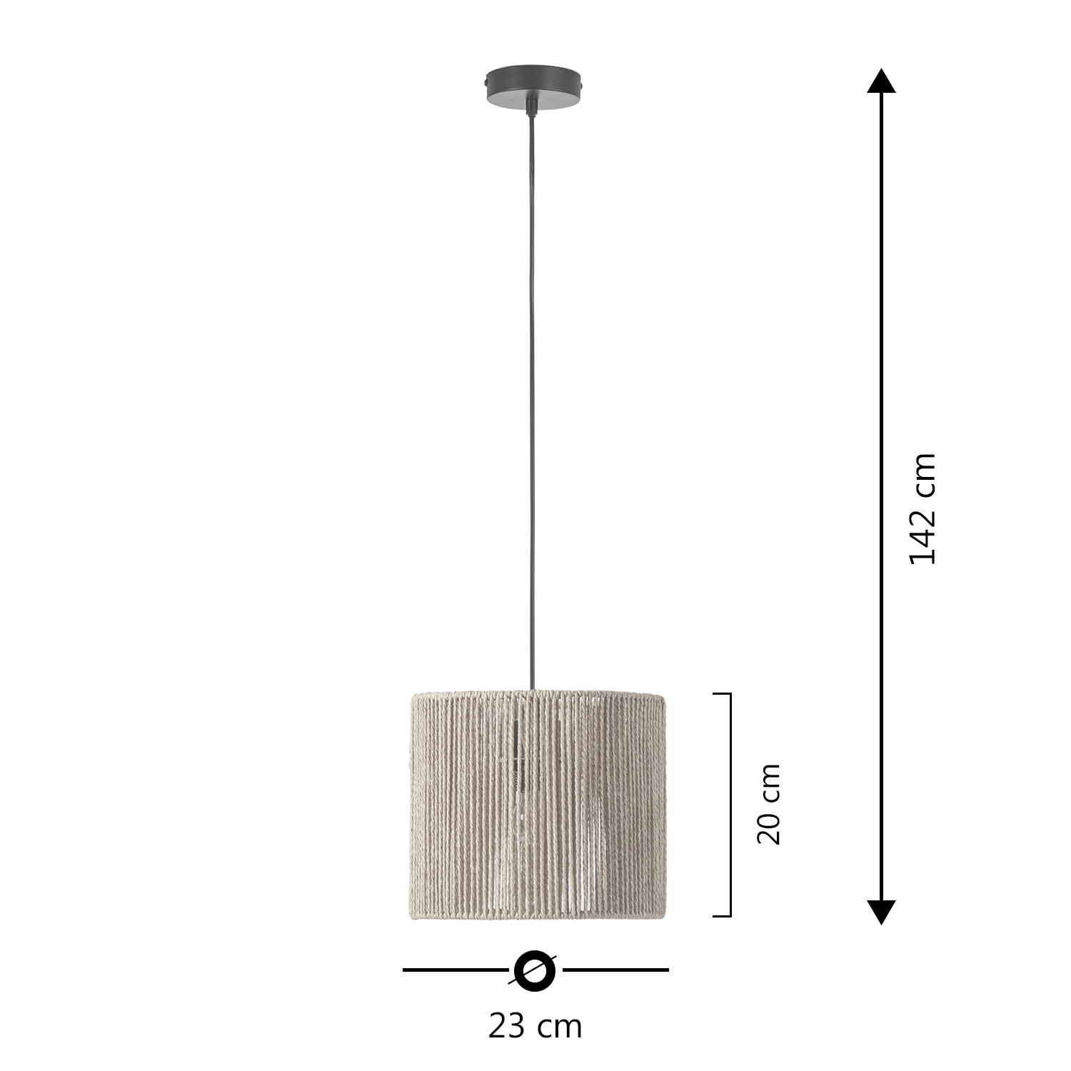 Lámpara de techo de papel trenzado, diámetro 23 cm KAORI
