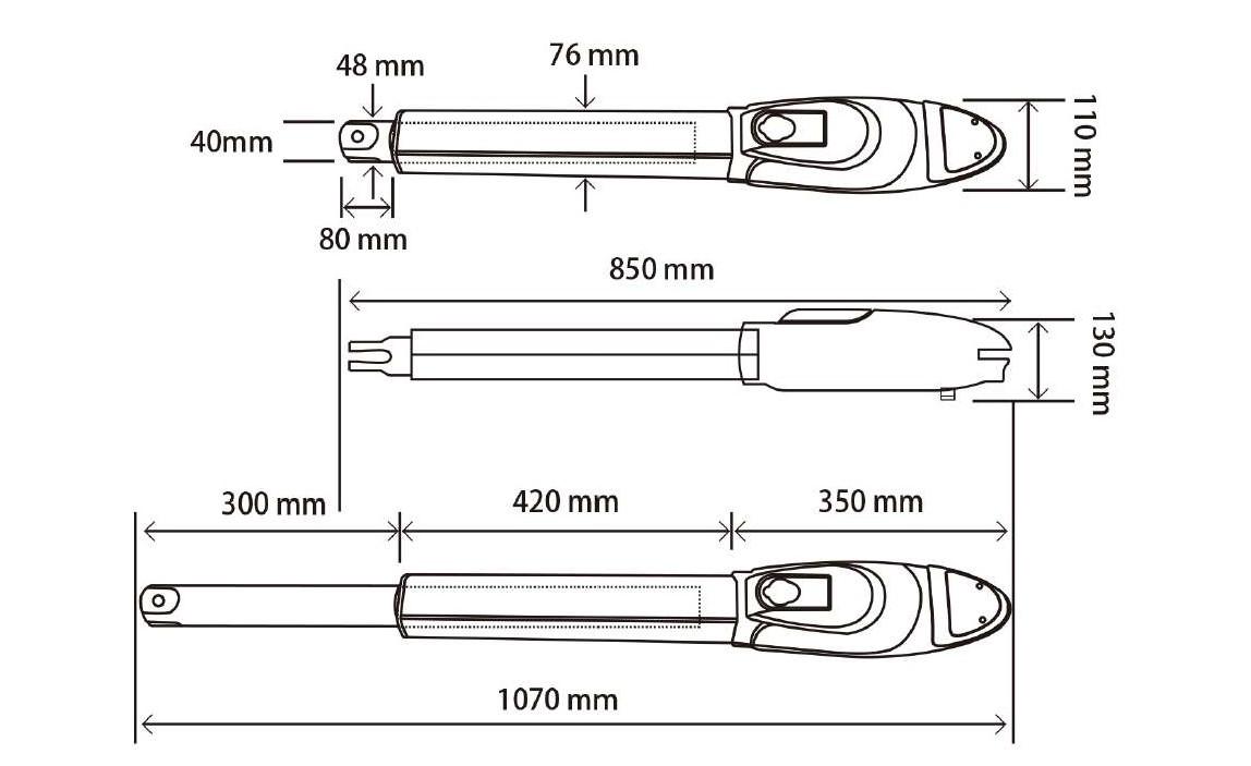 Pack puerta batiente automática 4m VOGEL 400B160 + Motor brazo B500