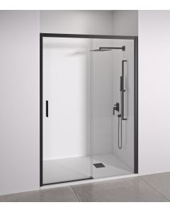 Mampara de ducha corredera 165 a 170x195cm - puerta izquierda - negro mate