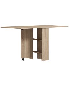 Mesa plegable cocina melamina de madera color marrón 75x140x74 cm homcom