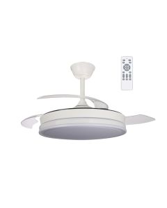 Ventilador de techo retráctil con luz LED 45w surpino blanco 3cct ø106cm