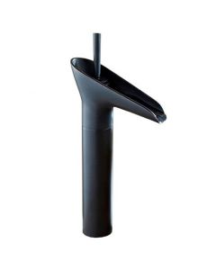 Grifo lavabo caño alto monomando retro, negro