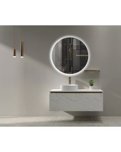 Espejos con luz LED para baño redondo, retroiluminado, luz calida ø 80cm