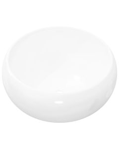 vidaXL lavabo redondo de cerámica 40x15 cm blanco