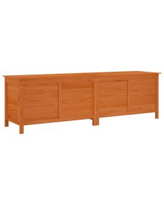 vidaXL arcón de jardín madera maciza abeto marrón 198,5x50x56,5 cm