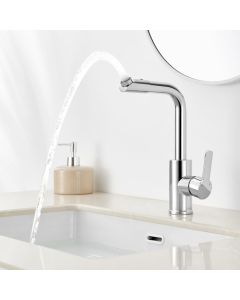 Grifo giratorio para lavabo, mezclador de agua fría y caliente para lavabo,