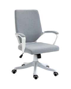 Silla de oficina poliéster, espuma, pp, pu, nylon color gris 62x69x100 cm