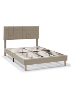 Cama tapizada sorni de 30 cm, 135/140x190 cm, beige