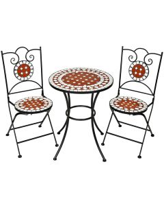 Conjunto de mesa ø 60cm + 2 sillas mosaico