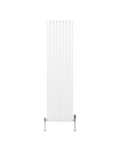 Radiador columna ovalada 1800 x 480mm &  válvulas cromadas trv | blanco