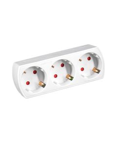 Adaptador/conector 3 tomas schuko frontal blanco 7hsevenon