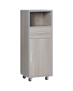 Armario de baño mdf color gris 30x32x87 cm kleankin, hogar - baño