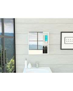 Mueble de pared de baño labelle, con espejo blanco