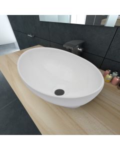 Lavabo ovalado de cerámica blanco 40x33 cm es66367