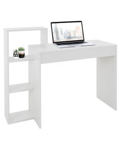 Escritorio con estantes mesa de trabajo pc 110x72x40 cm blanco ml-design