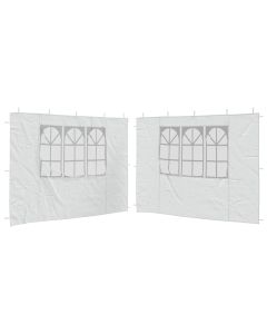 vidaXL paredes laterales de carpa de fiesta con ventana 2uds pe blanco