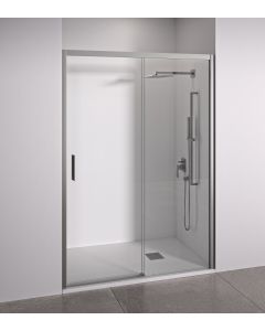 Mampara de ducha corredera 150 a 155x195cm - puerta izquierda -plata brillo