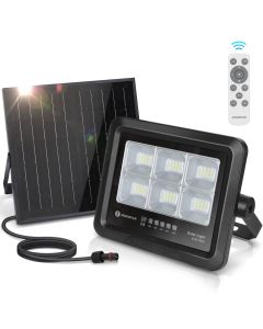 Aigostar foco proyector LED solar con mando a distancia 50w, 6500k, ip65