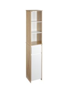 Armario alto de baño mdf bicolor 32.6x30x171.2 cm kleankin