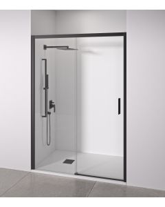 Mampara de ducha corredera 175 a 180x195cm - puerta derecha - negro mate