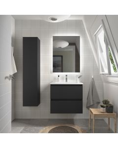 Mueble baño bequia 70 cm negro mate | lavabo