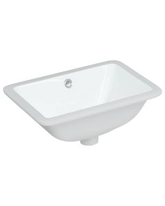 vidaXL lavabo de baño rectangular cerámica blanco 41,5x26x18,5 cm