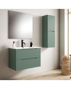 Mueble baño, lavabo, espejo y aplique LED boreal 80x45cm verde lago sus.