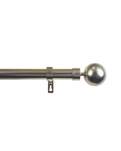 Barra para cortinas, barra de metal extensible 28mm diámetro esfera plata,