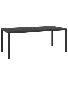 vidaXL mesa de jardín de aluminio y wpc negra 185x90x74 cm