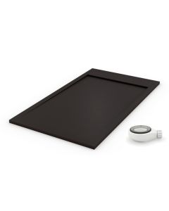 Plato de ducha ambiente negro - 100x120cm - resina con cargas minerales