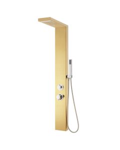 vidaXL sistema de panel de ducha acero inoxidable 201 dorado