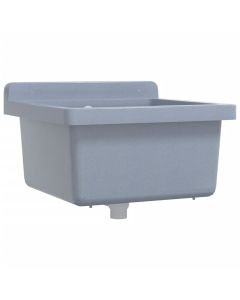 vidaXL fregadero lavabo de pared resina gris 40x40x24 cm