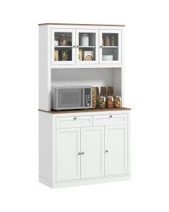 Alacena de cocina mfd, melamina de madera color blanco 100x40x180 cm Homcom
