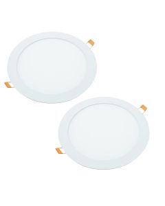 2x downlight LED 18w redondo, plano de empotrar blanco , luz cálida 3000k