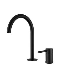 Valaz grifo de lavabo encastrado cuello cisne negro mate aragón