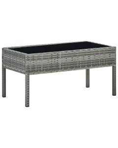 vidaXL mesa de jardín ratán sintético gris 75x40x37 cm