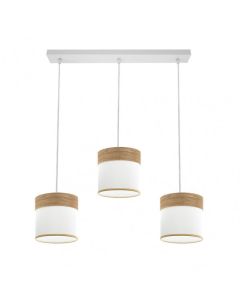 Regleta cloe 3xE27 blanco/blanca-madera clara regx60x16 cm