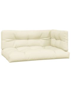 vidaXL cojines para sofá de palets 3 unidades tela crema