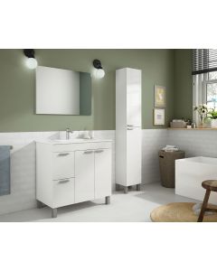 Ondee - mueble de baño  aktiva - ancho 80cm - melamina blanca