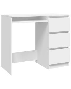 vidaXL escritorio de madera contrachapada blanco 90x45x76 cm