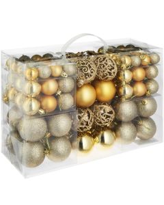 Conjunto de 100 bolas de navidad doradas