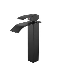 Cecipa® grifo para lavabo mezclador en cascada（alto)negro diseño elegante