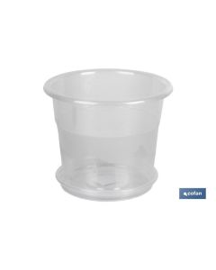 Maceta orquidea transparente19x16.5+ plato 16cm venta unitaria