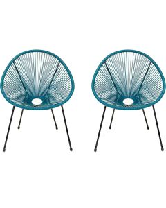 Conjunto de 2 sillones de jardín "ania" - azul claro